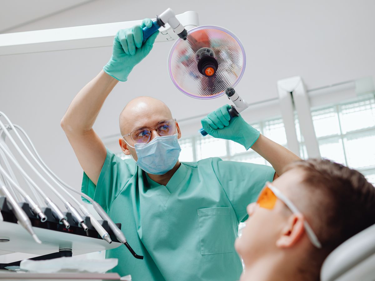 A busy dental group office
