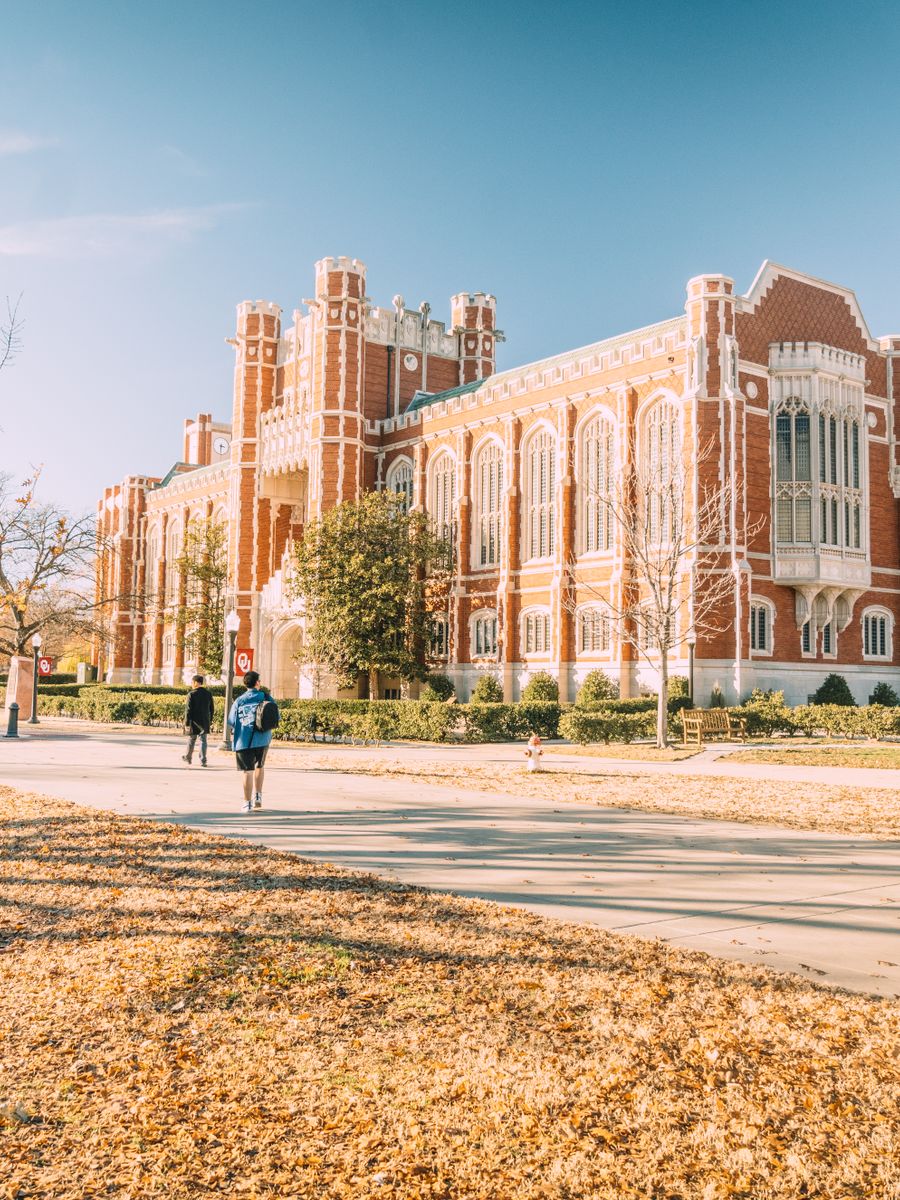 A university campus building in autumn