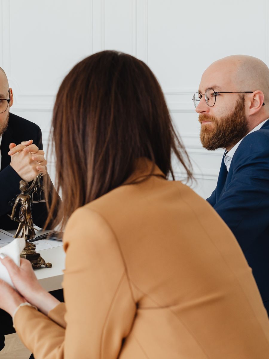An attorney meeting with a client for a consultation