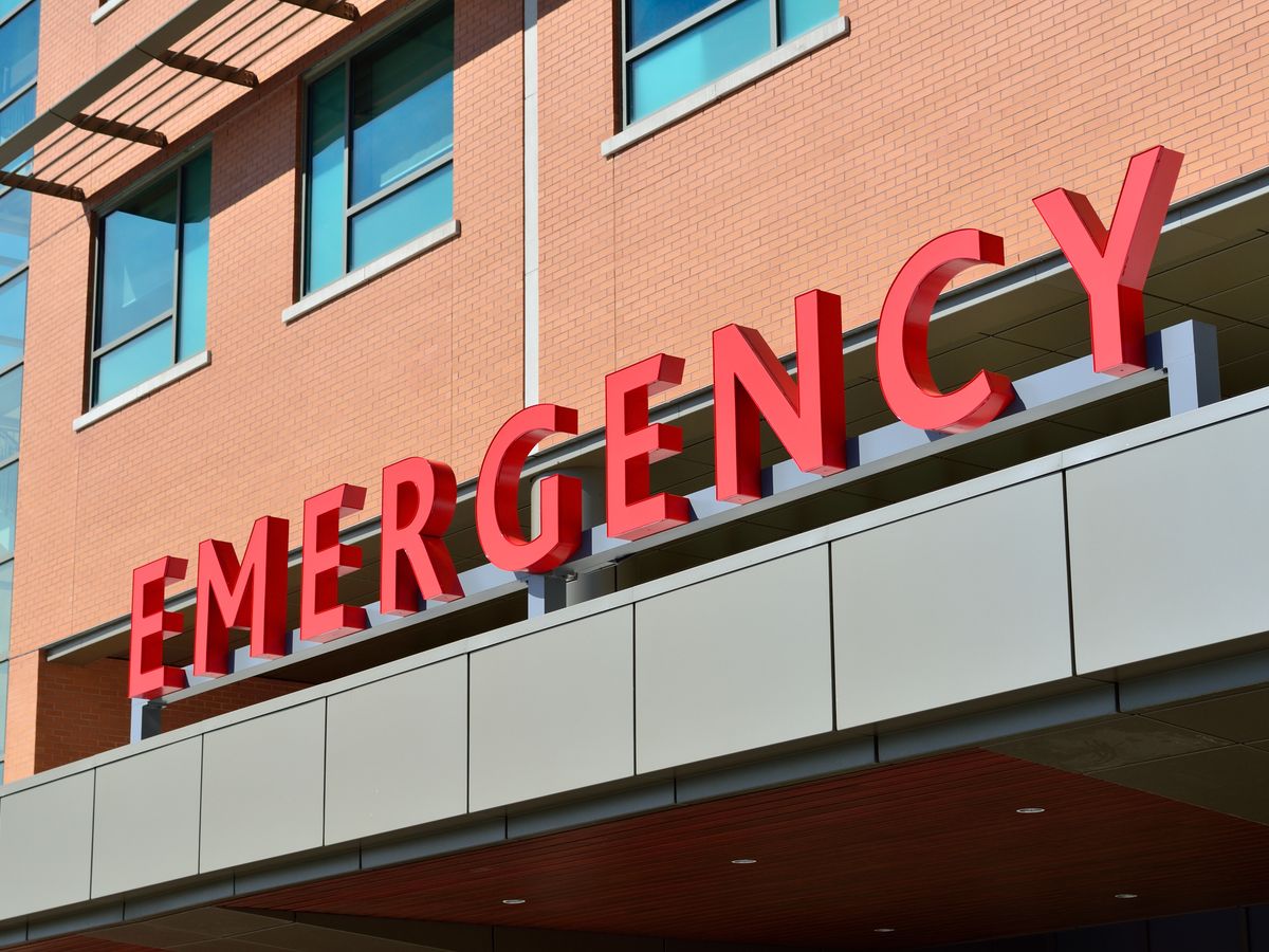 A large hospital system building