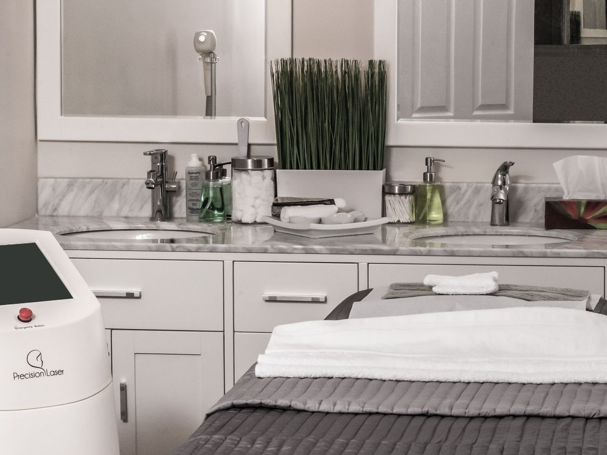 An empty med spa treatment room