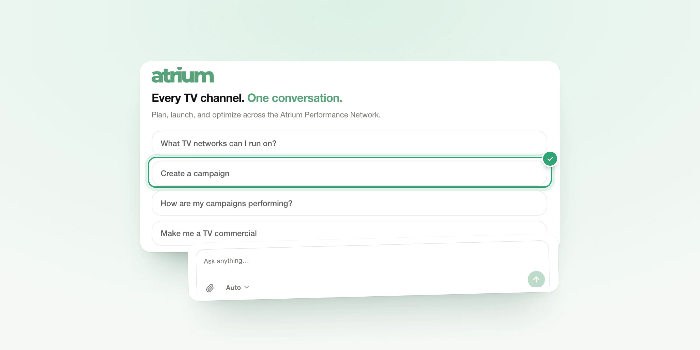 Planning and launching a TV campaign in chat
